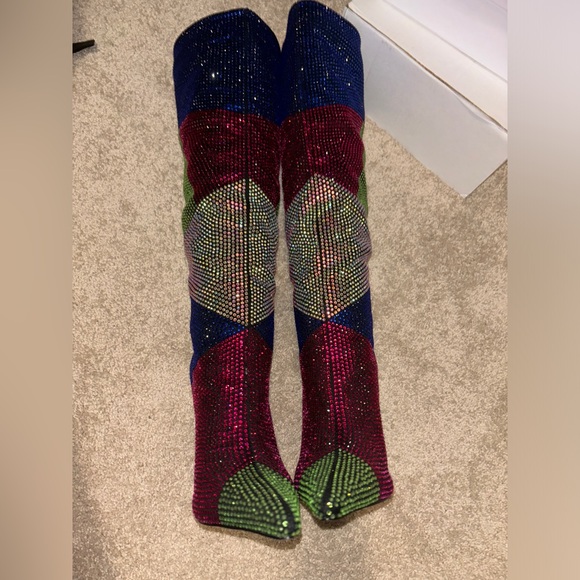 Khloe Embellished Knee High Boots - Multi Color - Picture 6 of 6